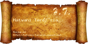 Hatvani Terézia névjegykártya