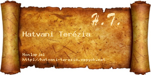 Hatvani Terézia névjegykártya